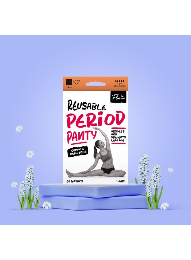 Floren Reusable Period Panty (Black, 2Xtra-Large) | Leakproof & Stain-Free Protection | Wide Coverage | Washable Up to 60 Times | No Pads Needed - Image 5